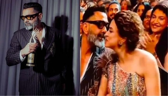 Bobby Deol gets the Best Villain award, liplocks with his wife Tanya in public