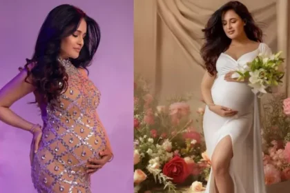 Yuvika Chaudhary Looks Angelic In A White And Pastel Themed Maternity Shoot Followed By A Glam Look