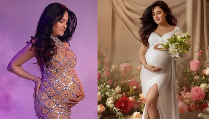 Yuvika Chaudhary Looks Angelic In A White And Pastel Themed Maternity Shoot Followed By A Glam Look