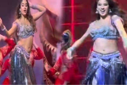 Jhanvi Kapoor danced by shaking her thin waist during live performance