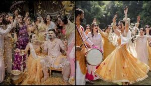 Surabhi Jyoti, the bride adorned in turmeric, danced wholeheartedly on the drum